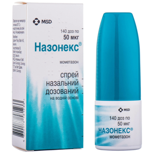 Назонекс 50 мкг назальний спрей 140 доз - фото №1 Назонекс 50 мкг назальний спрей 140 доз