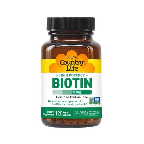 Country Life Biotin (Кантри Лайф Биотин) 5000 мкг (5 мг) капсулы №120 - фото №1 Country Life Biotin (Кантри Лайф Биотин) 5000 мкг (5 мг) капсулы №120
