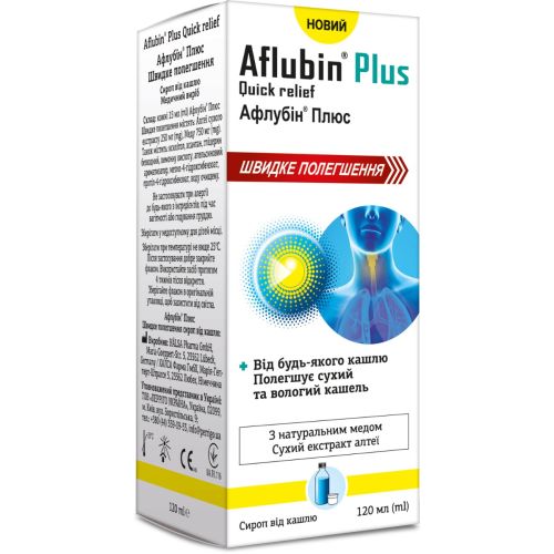 Афлубин Плюс Быстрое облегчение флакон 120 мл - фото №1 Афлубин Плюс Быстрое облегчение флакон 120 мл