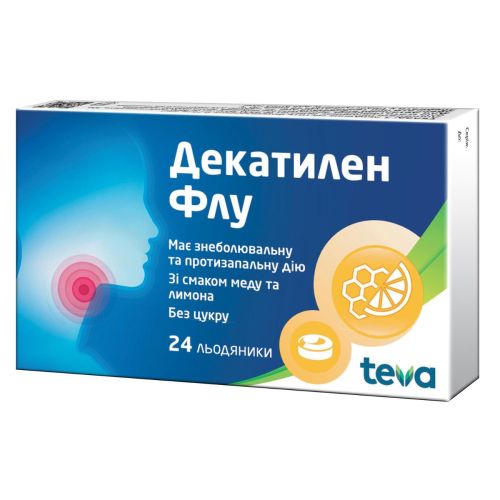 Декатилен Флу 8,75 мг леденцы №24 - фото №1 Декатилен Флу 8,75 мг леденцы №24