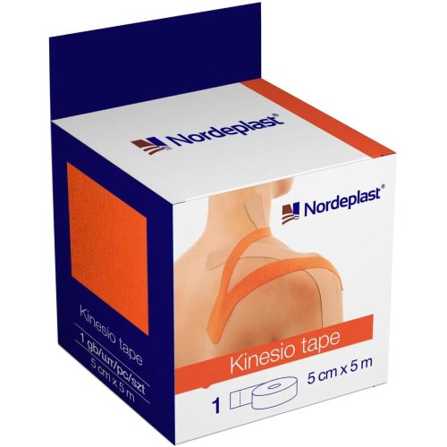 Пластырь Кинезио тейп Nordeplast 5 см х 5 м, оранжевый - фото №1 Пластырь Кинезио тейп Nordeplast 5 см х 5 м, оранжевый