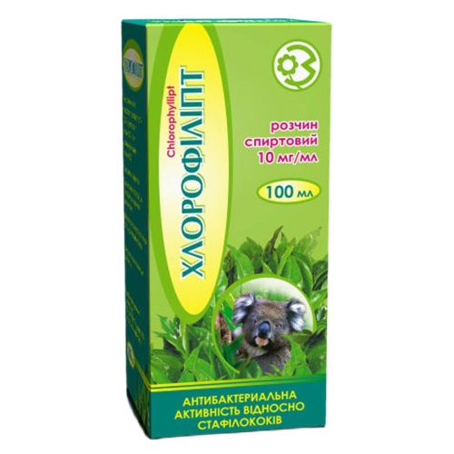 Хлорофиллипт 1% спиртовой раствор 100 мл - фото №1 Хлорофиллипт 1% спиртовой раствор 100 мл