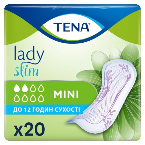 Прокладки TENA урологічні жіночі Lady Slim Mini №20 - фото №1 Прокладки TENA урологічні жіночі Lady Slim Mini №20