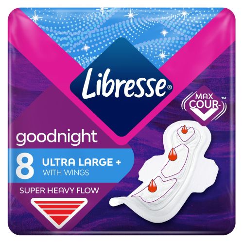 Прокладки Libresse Goodnight Ultra Large+ №8 - фото №1 Прокладки Libresse Goodnight Ultra Large+ №8