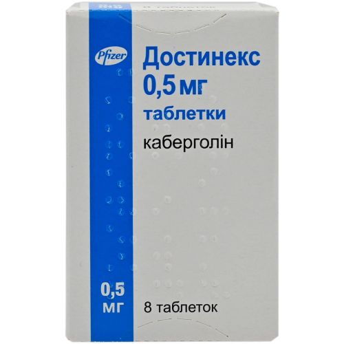 Достинекс 500 мкг таблетки №8 - фото №1 Достинекс 500 мкг таблетки №8