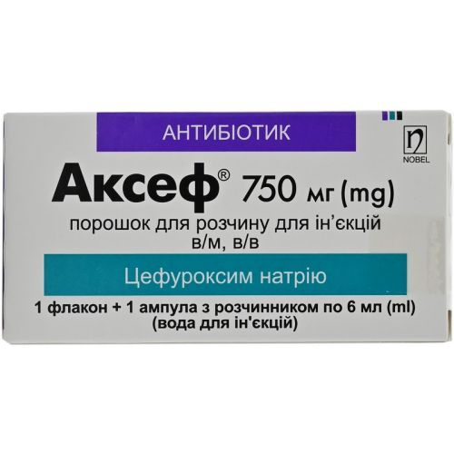 Аксеф 750 мг порошок для инфузий раствора №1 - фото №1 Аксеф 750 мг порошок для инфузий раствора №1