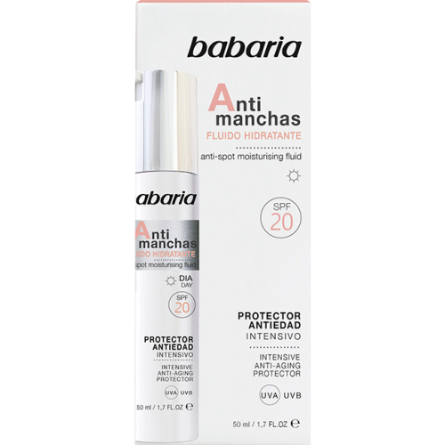 Флюїд Babaria (Бабарія) зволожуючий від пігментних плям SPF20, 50 мл - фото №1 Флюїд Babaria (Бабарія) зволожуючий від пігментних плям SPF20, 50 мл