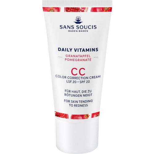 Крем Sans Soucis (Сан Сусі) Daily Vitamins CC коректор від почервоніння шкіри обличчя SPF20 Гранат 30 мл - фото №1 Крем Sans Soucis (Сан Сусі) Daily Vitamins CC коректор від почервоніння шкіри обличчя SPF20 Гранат 30 мл