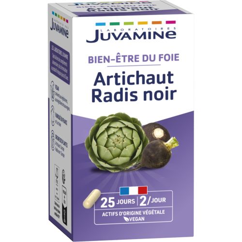 Juvamine (Жувамін) Артишок + чорна редька Здоров'я печінки капсули №50 - фото №1 Juvamine (Жувамін) Артишок + чорна редька Здоров'я печінки капсули №50