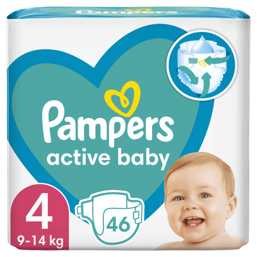 Підгузки Pampers Active Baby розмір 4 (9-14 кг) 46 шт - фото №1 Підгузки Pampers Active Baby розмір 4 (9-14 кг) 46 шт
