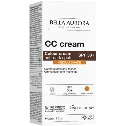 Крем Bella Aurora ( Белла Аурора) CC от пигментных пятен SPF50+ средний оттенок 30 мл - фото №1 Крем Bella Aurora ( Белла Аурора) CC от пигментных пятен SPF50+ средний оттенок 30 мл