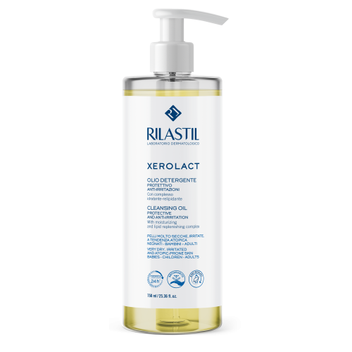 Олія Rilastil (Ріластіл) Xerolact очищуюча для шкіри обличчя і тіла схильної до атопії і подразненням 750 мл - фото №1 Олія Rilastil (Ріластіл) Xerolact очищуюча для шкіри обличчя і тіла схильної до атопії і подразненням 750 мл