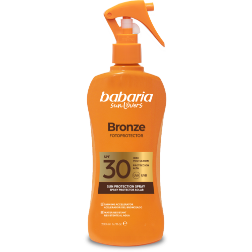 Спрей Babaria (Бабария) для тела для загара с бронзирующим эффектом SPF 30 200 мл - фото №1 Спрей Babaria (Бабария) для тела для загара с бронзирующим эффектом SPF 30 200 мл