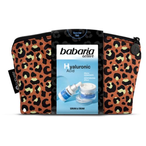 Набор Babaria (Бабария) Гиалуроновая кислота (крем 50 мл + сыворотка 30 мл + косметичка с принтом) - фото №1 Набор Babaria (Бабария) Гиалуроновая кислота (крем 50 мл + сыворотка 30 мл + косметичка с принтом)