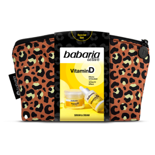 Набір Babaria (Бабарія) Вітамін D (крем 50 мл + сироватка 30 мл + косметичка з принтом) - фото №1 Набір Babaria (Бабарія) Вітамін D (крем 50 мл + сироватка 30 мл + косметичка з принтом)