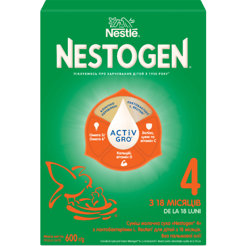 Смесь молочная Nestle Nestogen-4 (с 18 месяцев) 600 г - фото №1 Смесь молочная Nestle Nestogen-4 (с 18 месяцев) 600 г