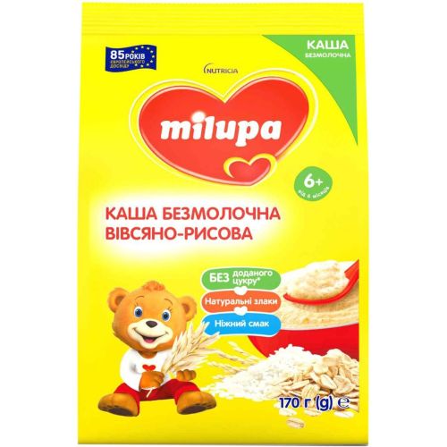 Каша Milupa (Милупа) безмолочная овсяно-рисовая от 6 месяцев 170 г - фото №1 Каша Milupa (Милупа) безмолочная овсяно-рисовая от 6 месяцев 170 г