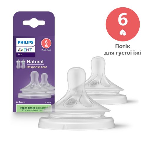 Соска силиконовая Philips Avent Natural Response SCY966/02 для густой еды от 6 месяцев 2 шт - фото №1 Соска силиконовая Philips Avent Natural Response SCY966/02 для густой еды от 6 месяцев 2 шт