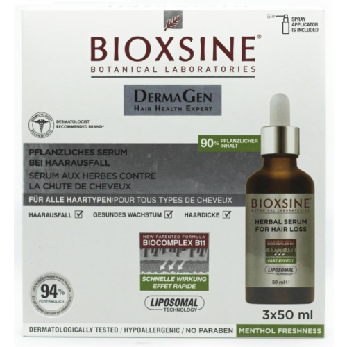 Сыворотка Bioxsine DermaGen против выпадения волос 3х50 мл - фото №1 Сыворотка Bioxsine DermaGen против выпадения волос 3х50 мл