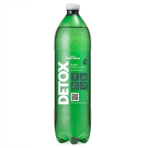 Вода мінеральна Aqua Миргород Detox природна лікувально-їдальня сильно газована 1.0 л - фото №1 Вода мінеральна Aqua Миргород Detox природна лікувально-їдальня сильно газована 1.0 л