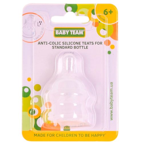 Соска от 6+ месяцев силиконовая классическая 2 шт (сильный поток) Baby Team (2004) - фото №1 Соска от 6+ месяцев силиконовая классическая 2 шт (сильный поток) Baby Team (2004)