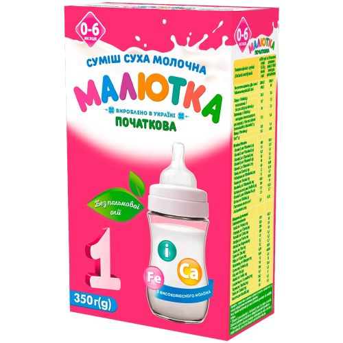 Смесь молочная Малютка 1 (от 0 до 6 месяцев) 350 г - фото №1 Смесь молочная Малютка 1 (от 0 до 6 месяцев) 350 г