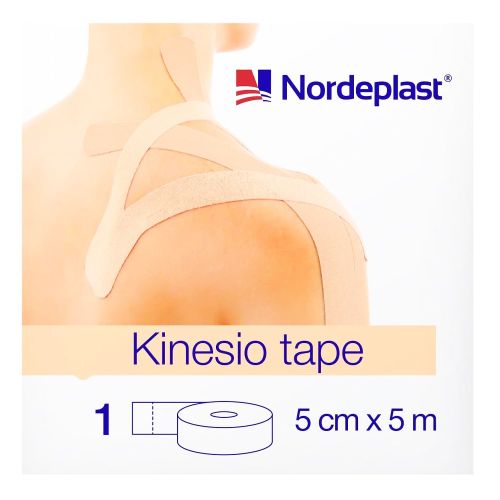 Пластырь Nordeplast Кинезио тейп 5 см х 5 м бежевый №1 - фото №1 Пластырь Nordeplast Кинезио тейп 5 см х 5 м бежевый №1