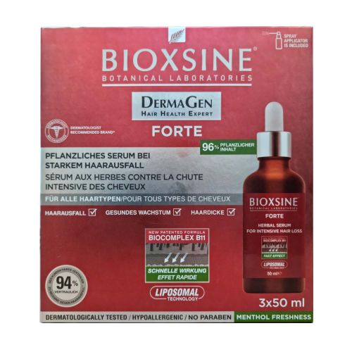 Сыворотка Bioxsine Derma Gen Форте против интенсивного выпадения для всех типов волос 3х50 мл - фото №1 Сыворотка Bioxsine Derma Gen Форте против интенсивного выпадения для всех типов волос 3х50 мл