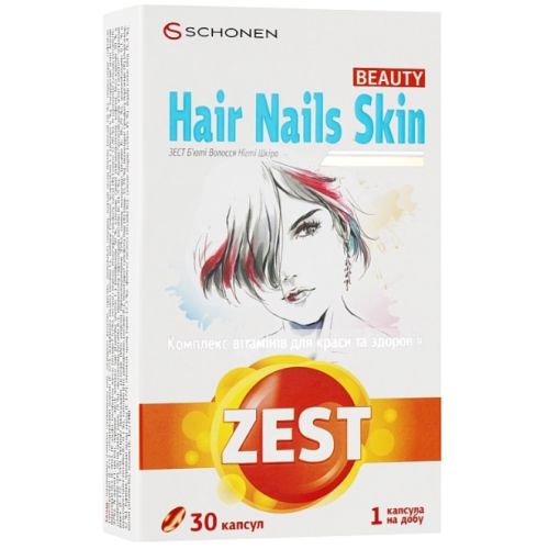 Zest (Зест) Beauty Hair Nails Skin (Бьюти волосы, ногти, кожа) капсулы №30 - фото №1 Zest (Зест) Beauty Hair Nails Skin (Бьюти волосы, ногти, кожа) капсулы №30