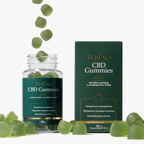 CBD Tereno зі смаком яблука желейні цукерки №30 - фото №1 CBD Tereno зі смаком яблука желейні цукерки №30