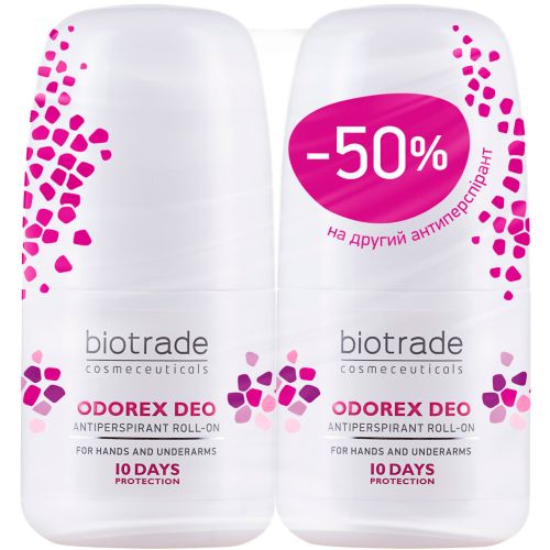 Набір антиперспірантів Biotrade (Біотрейд) Odorex тривалої дії "10 днів захисту" кульковий, 2х40 мл ADD - фото №1 Набір антиперспірантів Biotrade (Біотрейд) Odorex тривалої дії "10 днів захисту" кульковий, 2х40 мл ADD