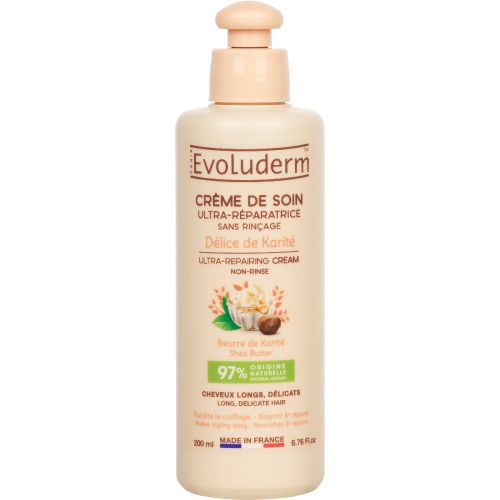 Средство Evoluderm (Эволюдерм) для длинных волос восстанавливающее с маслом ши 200 мл - фото №1 Средство Evoluderm (Эволюдерм) для длинных волос восстанавливающее с маслом ши 200 мл