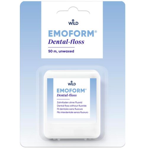 Зубная нить Emoform невощеная, тонкая, 50 м - фото №1 Зубная нить Emoform невощеная, тонкая, 50 м