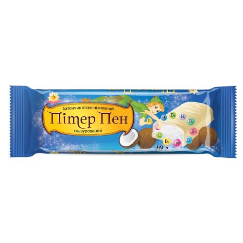 Батончик Питер Пен витаминизированный кокос в белом шоколаде - фото №1 Батончик Питер Пен витаминизированный кокос в белом шоколаде