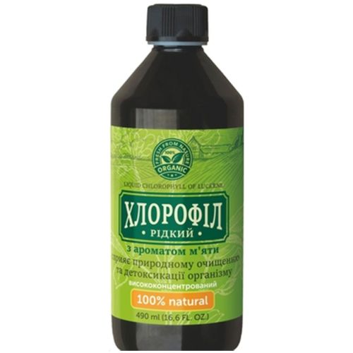Хлорофіл рідкий з ароматом м'яти розчин 490 мл - фото №1 Хлорофіл рідкий з ароматом м'яти розчин 490 мл