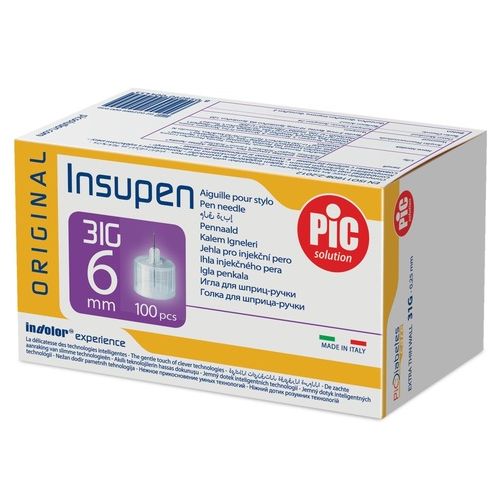 Голки для інсулінових шприц-ручок Insupen (Інсупен) розмір 31G (0,25 x 6 мм) №100 - фото №1 Голки для інсулінових шприц-ручок Insupen (Інсупен) розмір 31G (0,25 x 6 мм) №100