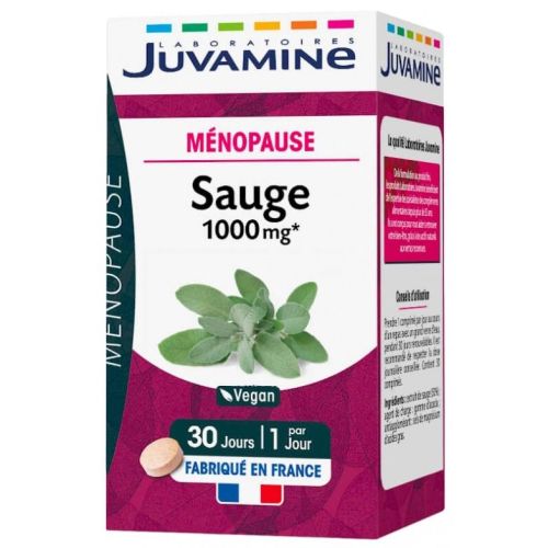 Juvamine (Жувамін) Шавлія 1000 мг Менопауза таблетки №30 - фото №1 Juvamine (Жувамін) Шавлія 1000 мг Менопауза таблетки №30