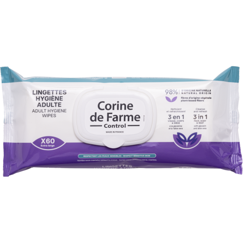 Салфетки Corine de Farme (Корин де Фарм) гигиенические для лица и тела для взрослых №60 - фото №1 Салфетки Corine de Farme (Корин де Фарм) гигиенические для лица и тела для взрослых №60