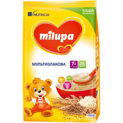 Каша Milupa безмолочна мультизлакова (з 7 місяців) 170 г - фото №1 Каша Milupa безмолочна мультизлакова (з 7 місяців) 170 г