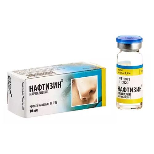 Нафтизин 0,1% краплі 10 мл - фото №1 Нафтизин 0,1% краплі 10 мл