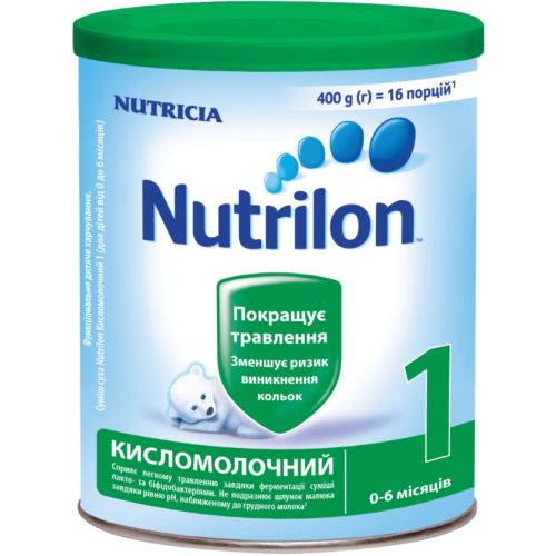 Суміш молочна Nutrilon 1 кисломолочний з 0 до 6 місяців 400 г - фото №1 Суміш молочна Nutrilon 1 кисломолочний з 0 до 6 місяців 400 г