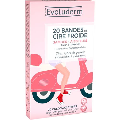 Полоски Evoluderm (Эволюдерм) для депиляции холодным воском для ног и подмышек восковые 20 шт. - фото №1 Полоски Evoluderm (Эволюдерм) для депиляции холодным воском для ног и подмышек восковые 20 шт.