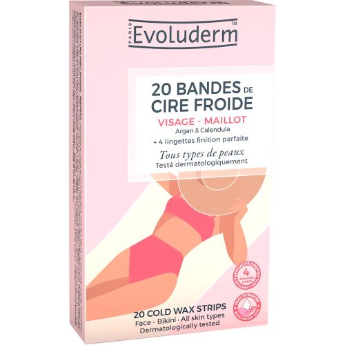 Полоски Evoluderm (Эволюдерм) для депиляции лица и бикини восковые 20 шт - фото №1 Полоски Evoluderm (Эволюдерм) для депиляции лица и бикини восковые 20 шт