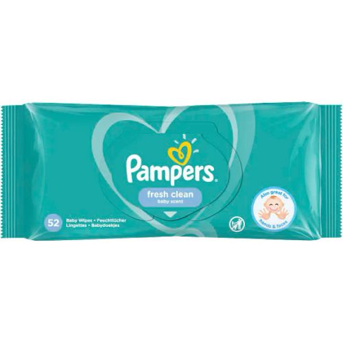 Серветки вологі Pampers Fresh Clean дитячі 52 шт - фото №1 Серветки вологі Pampers Fresh Clean дитячі 52 шт