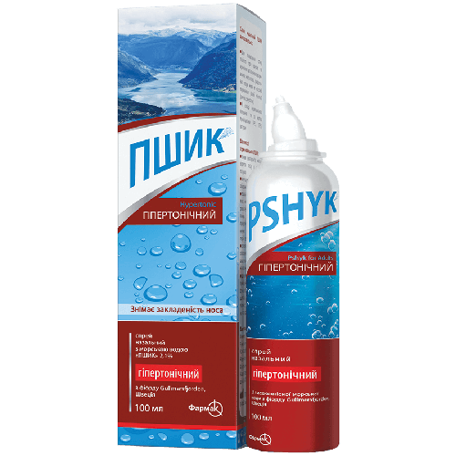 Пшик спрей 2.1% назальний з морською водою 100 мл - фото №1 Пшик спрей 2.1% назальний з морською водою 100 мл
