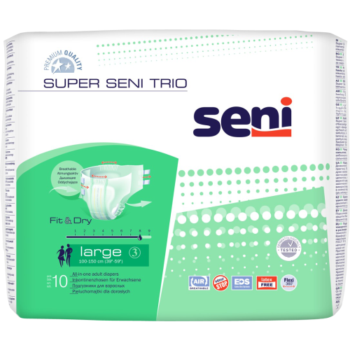 Підгузки для дорослих Super Seni Trio large air 10 шт - фото №1 Підгузки для дорослих Super Seni Trio large air 10 шт