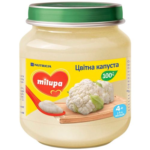 Пюре Milupa Цветная капуста (с 4 месяцев) 125 г - фото №1 Пюре Milupa Цветная капуста (с 4 месяцев) 125 г