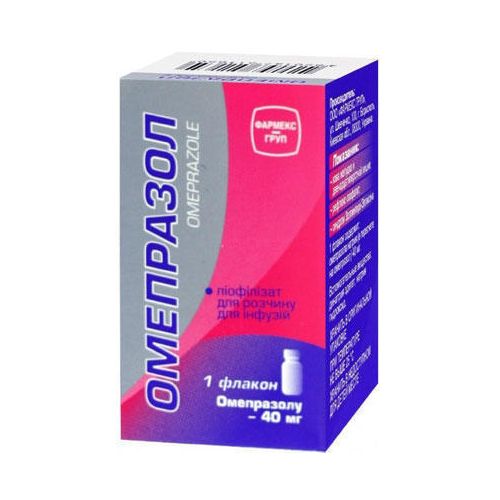 Омепразол лиофилизованный розчин 40 мг №1 - фото №1 Омепразол лиофилизованный розчин 40 мг №1