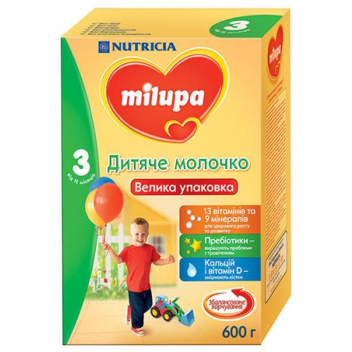 Детское молочко Milupa 3 (от 12 месяцев) 600 г - фото №1 Детское молочко Milupa 3 (от 12 месяцев) 600 г