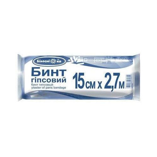Бинт гіпсовий Білосніжка 2,7*15 см - фото №1 Бинт гіпсовий Білосніжка 2,7*15 см